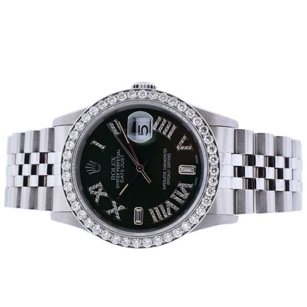 Rolex DateJust SS Roman 2.50ct Diamond 36 Watch