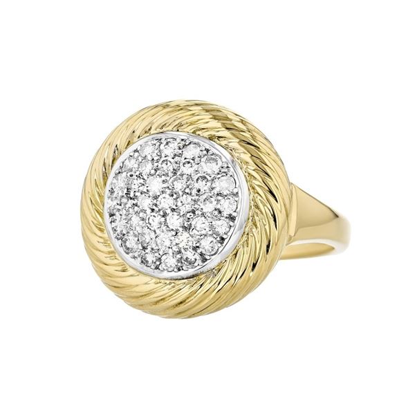14K Yellow Gold 0.65ctw Diamond Round Ring