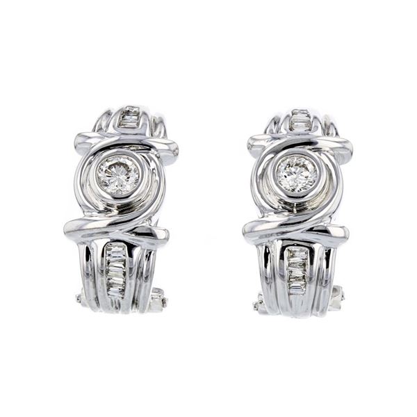 14K White Gold 0.50ctw Diamond Earrings