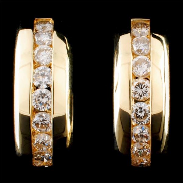 14K Gold 1.30ctw Diamond Earrings