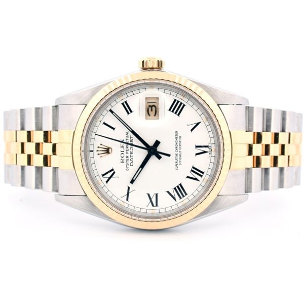 Rolex DateJust YG/SS White Buckley 36 Wristwatch