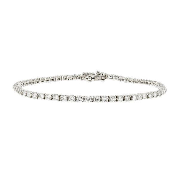 14K White Gold 3.85ctw Diamond Tennis Bracelet