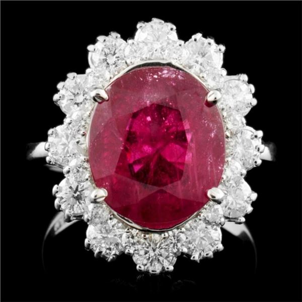 14K Gold 5.00ct Ruby & 1.25ctw Diamond Ring