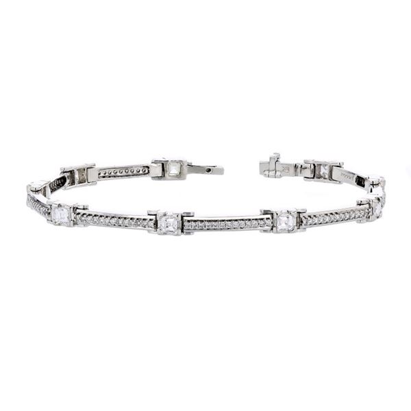 18K White Gold 0.90ctw Diamond Bracelet