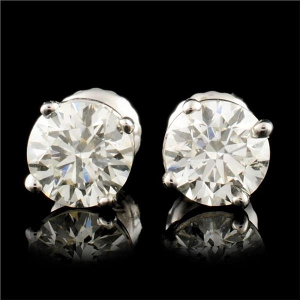 14K White Gold 1.45ctw Diamond Earrings