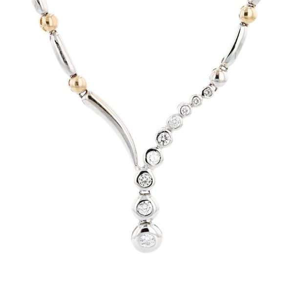 14K White & Yellow Gold 0.45ctw Diamond Necklace