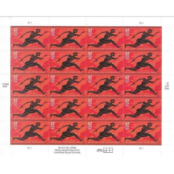 2004 Olympic Games USA Stamp Sheet