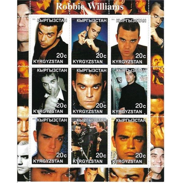 Robbie Williams - Kyrgyzstan - Cinderella Stamp Set
