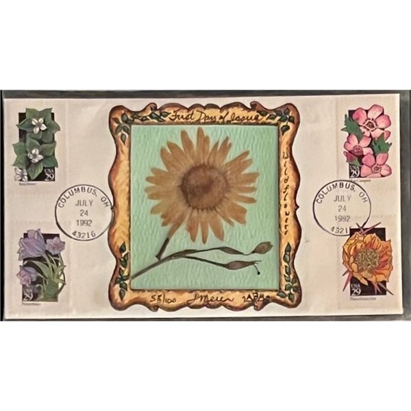 Pressed Flower Art FDC 1992.