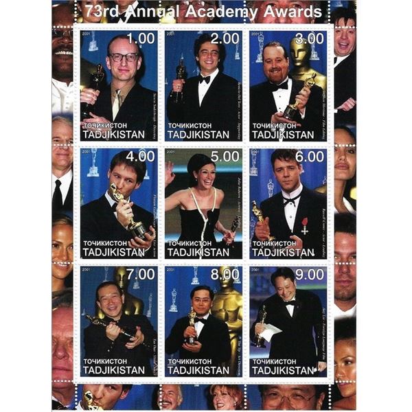 73rd Annual Academy Awards - Tadjikistan - Cinderella Stamp Set