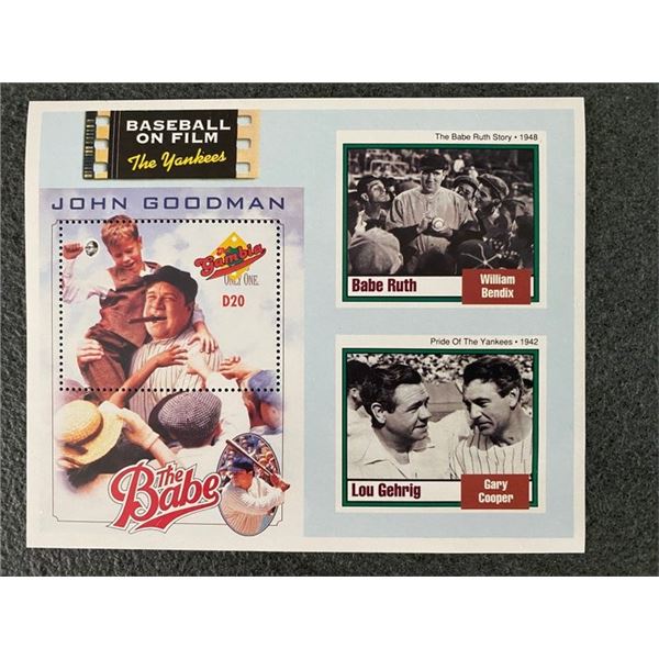 1993 Baseball on Film souvenir stamp sheet