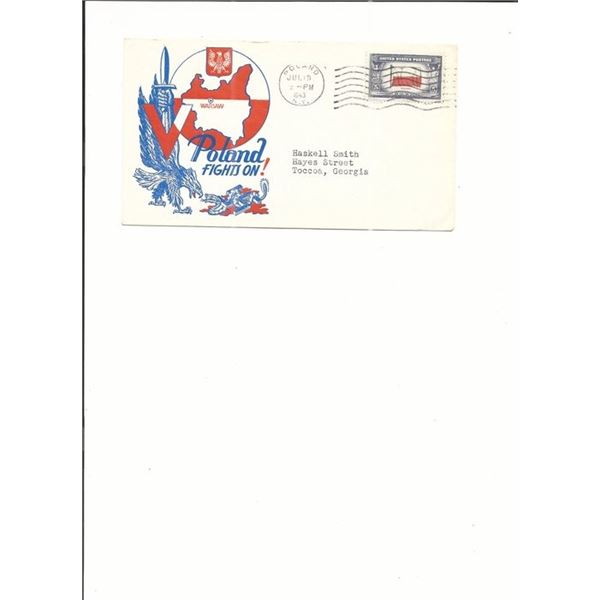 Poland, NY - WWII Poland Fights On - First Day Cover - 1943