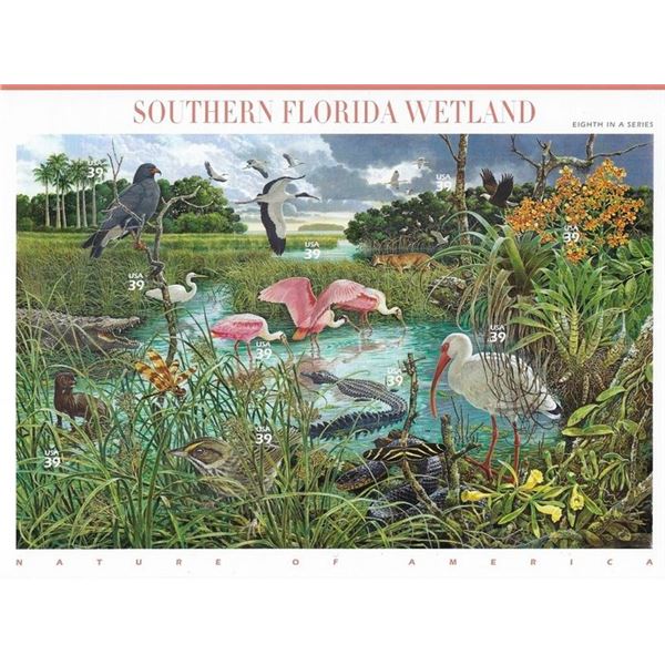 Rare Southern Florida Wetlands stamp sheet
