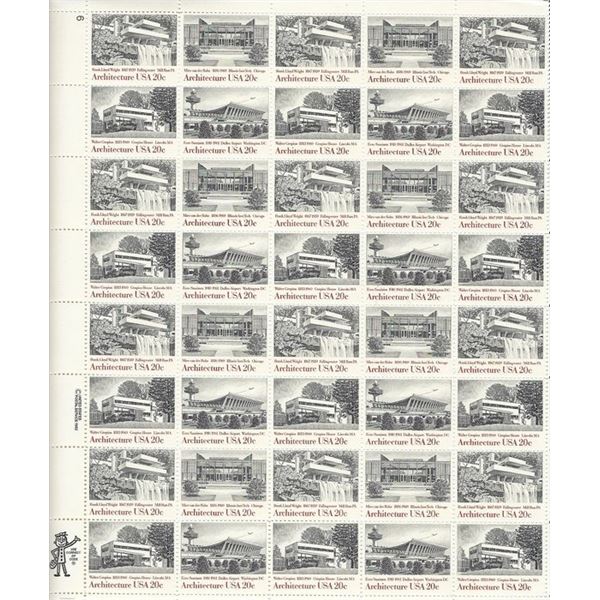 Architecture USA Stamps sheet