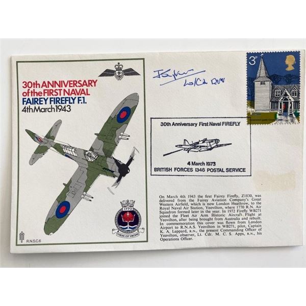 WWII 30th Anniversary First Naval Fairey Firefly  Signed Commemorative Cover