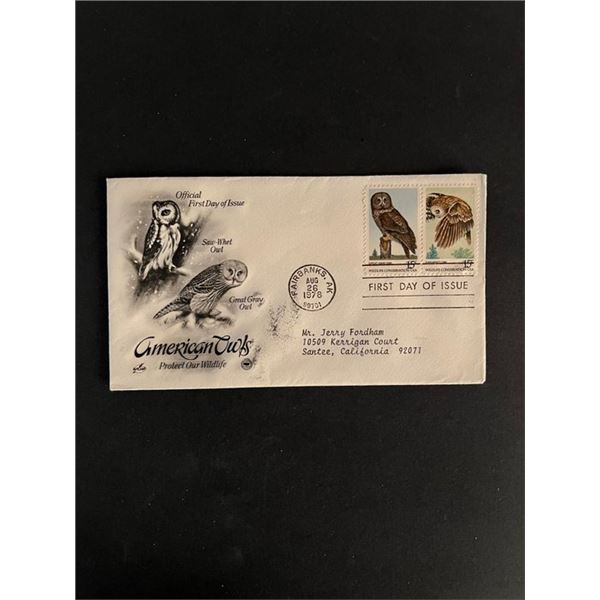 American Owls First Day Cover