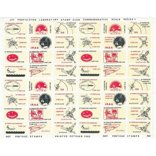 Jet Propulsion Laboratory Stamp Club Commemorative Seals Series 1 Stamp sheet