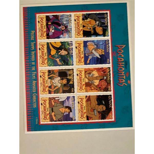 1995 Guyana Disney Pocahontas stamp sheet