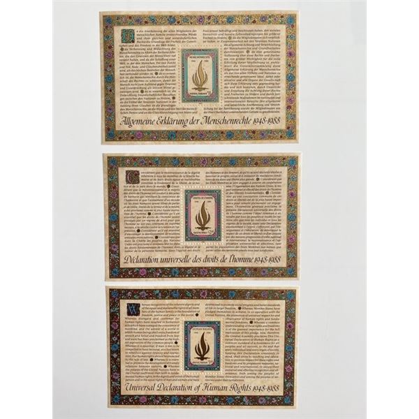 1988 United Nations set of 3 stamps