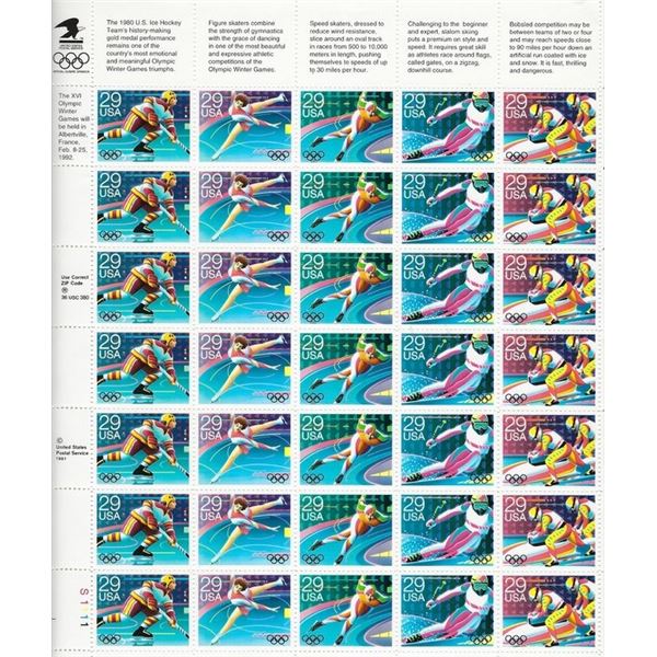 1992 Winter Olympics Stamps