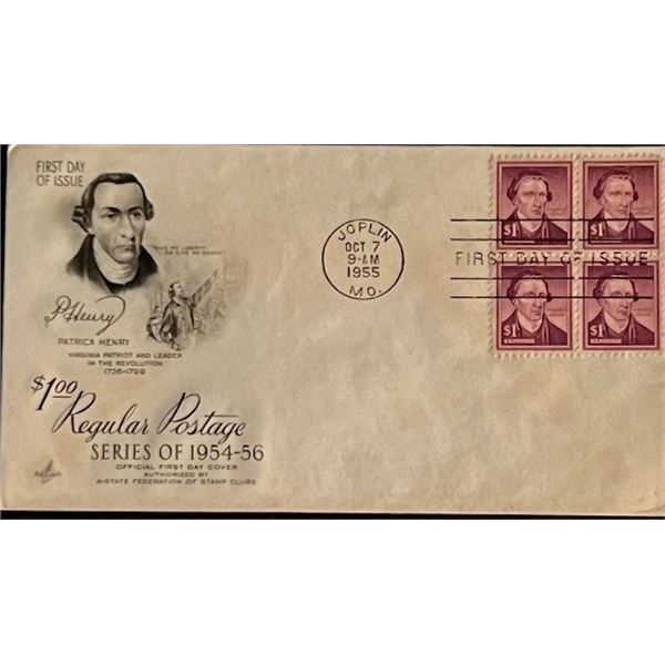 1955 FDC Patrick Henry envelope.
