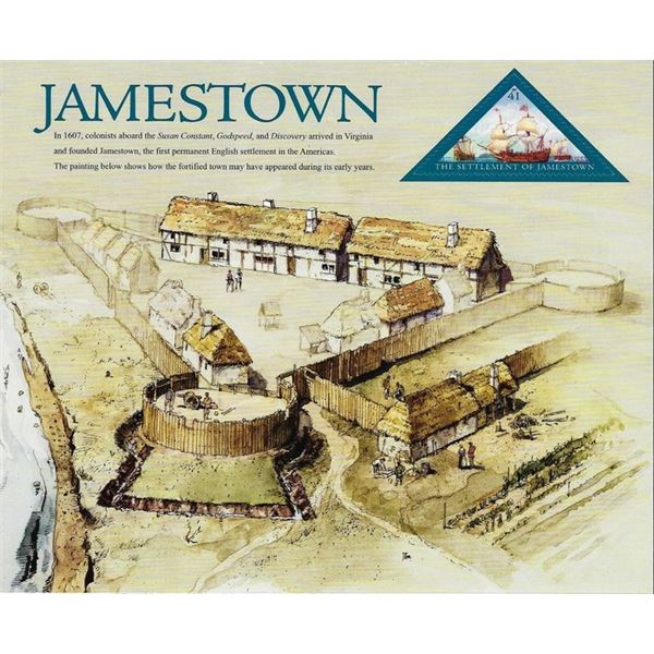 The Settlement of Jamestown Stamps (side 1)
