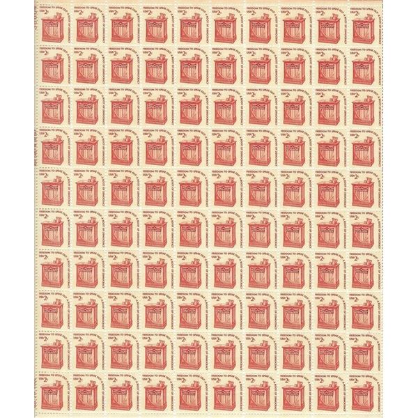 Freedom to Speak Out- A Root of Democracy USA Stamp sheet