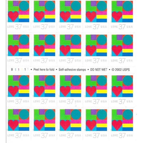 LOVE USA Stamp Sheet