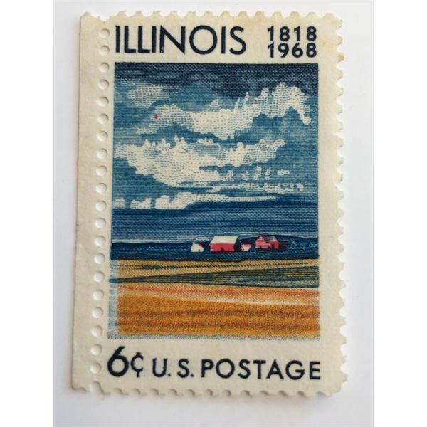1968 6c Illinois Statehood Commemorative Stamp