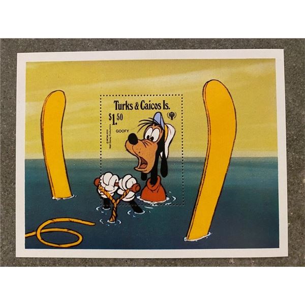 1979 Goofy souvenir stamp sheet from the Turks & Caicos Islands