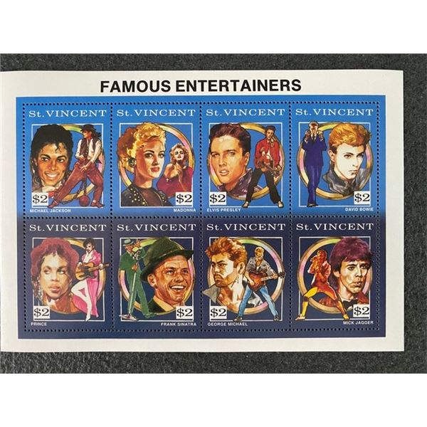 1991 Famous Entertainers Stamp Sheet