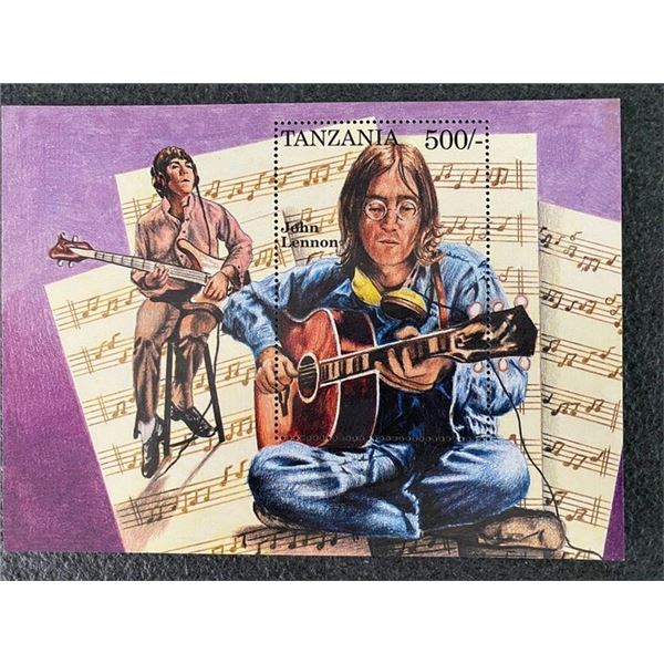 1995 John Lennon commemorative souvenir stamp sheet