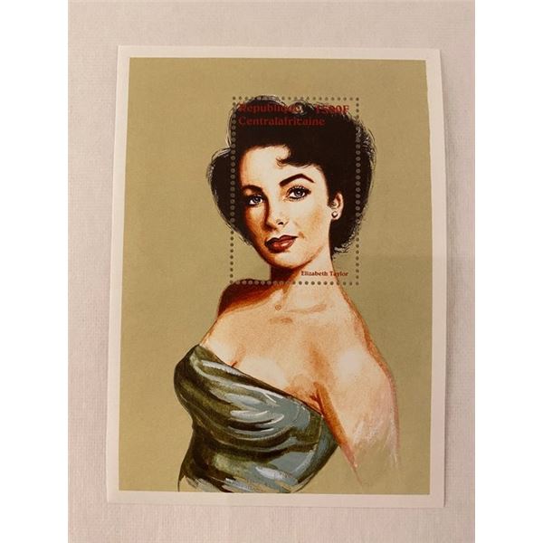 1997 Elizabeth Taylor Central African Republic souvenir stamp sheet