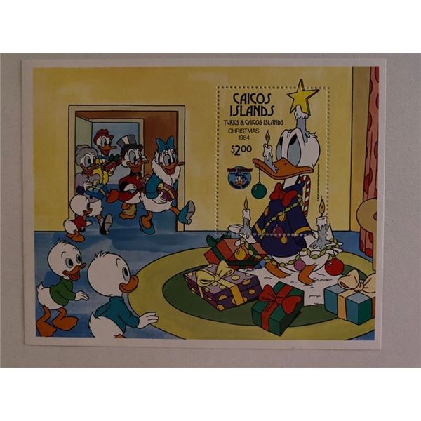 1984 Caicos Islands Disney souvenir stamp sheet