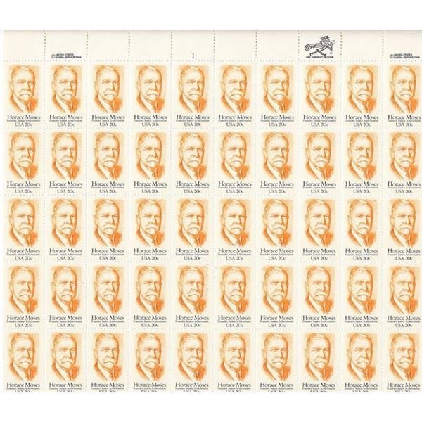 Horace Moses USA Stamp sheet