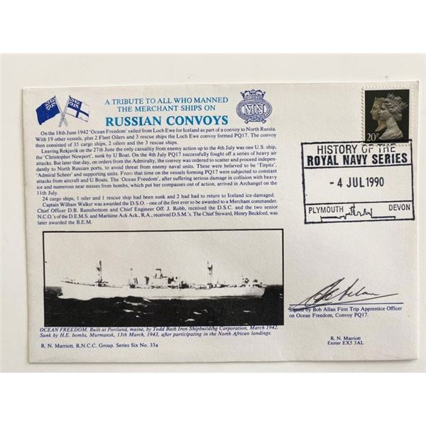 WWII Russian Convoys Royal Naval Signed Commemorative Cover