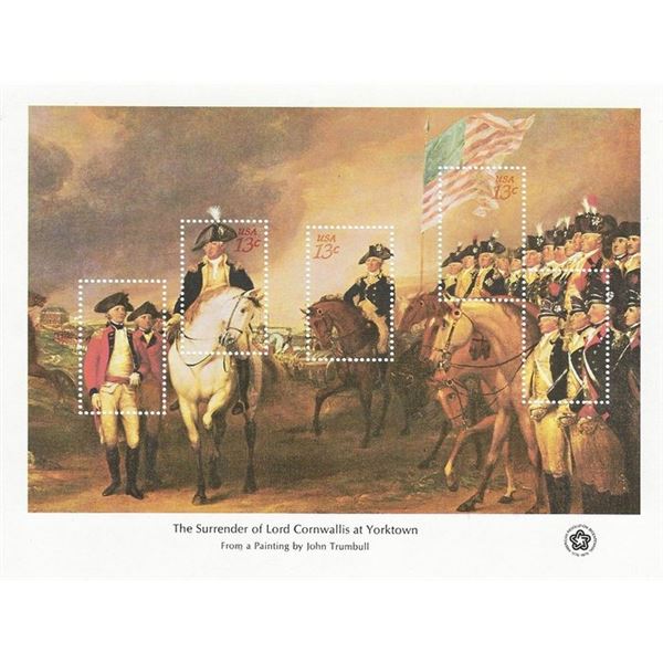 The Surrender of Lord Cornwallis At Yorktown Souvenir Stamp Sheet