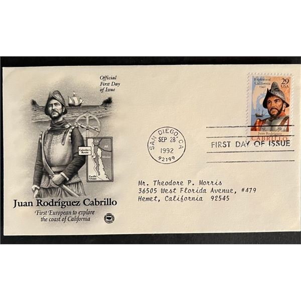 Juan Rodriquez Cabrillo First Day Cover