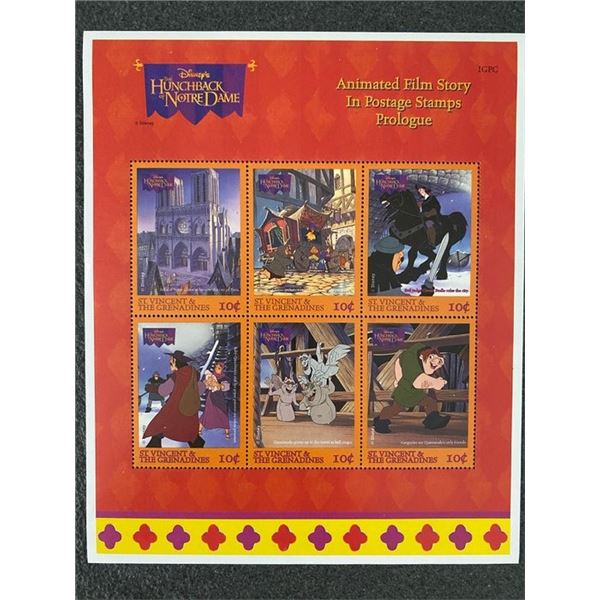 1996 Disney's The Hunchback of Notre Dame stamp sheet