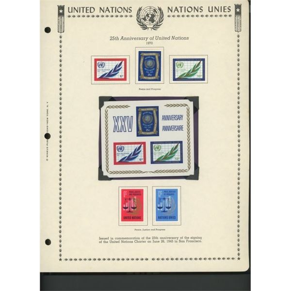 United Nations New York Stamps 1970