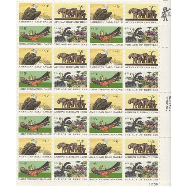 Exotic Wildlife US Stamp sheet