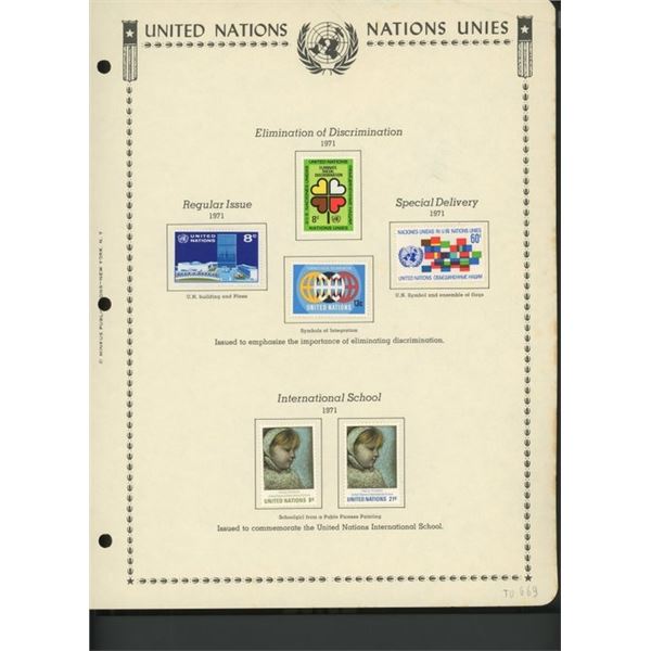 United Nations New York Stamps 1971