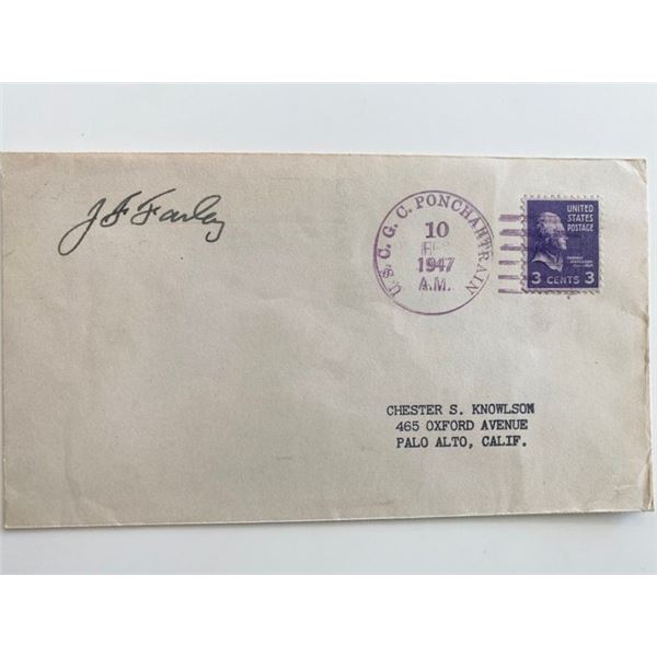 WWII Admiral J.F. Farley Signed Cover