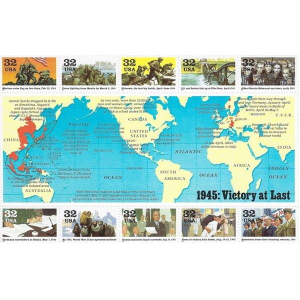 1945 WWII Victory At Last Stamps