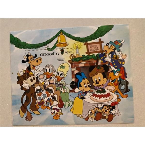 1984 Christmas Around The World Disney souvenir stamp sheet