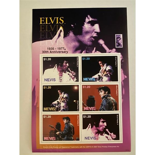 2007 Nevis stamps commemorating the 30th anniversary of Elvis Presley's passing