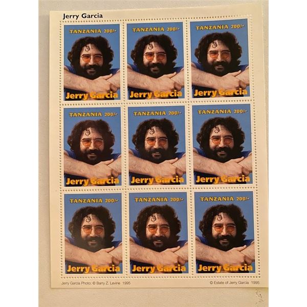 Jerry Garcia sheet of nine Tanzania postage stamps
