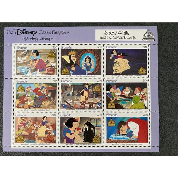 Disney's Snow White and the Seven Dwarfs stamp sheet