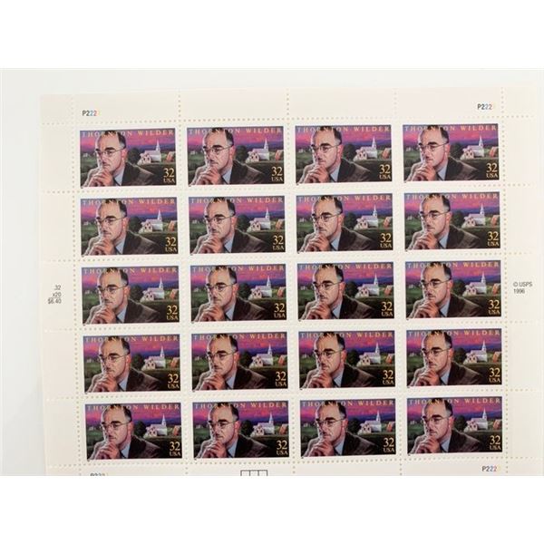 Thornton Wilder Twenty 32 Cent U.s. Postage Stamps Scott 3134