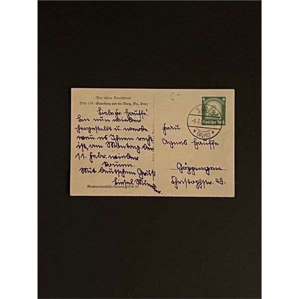 1936 German Reich Frist Day Cover